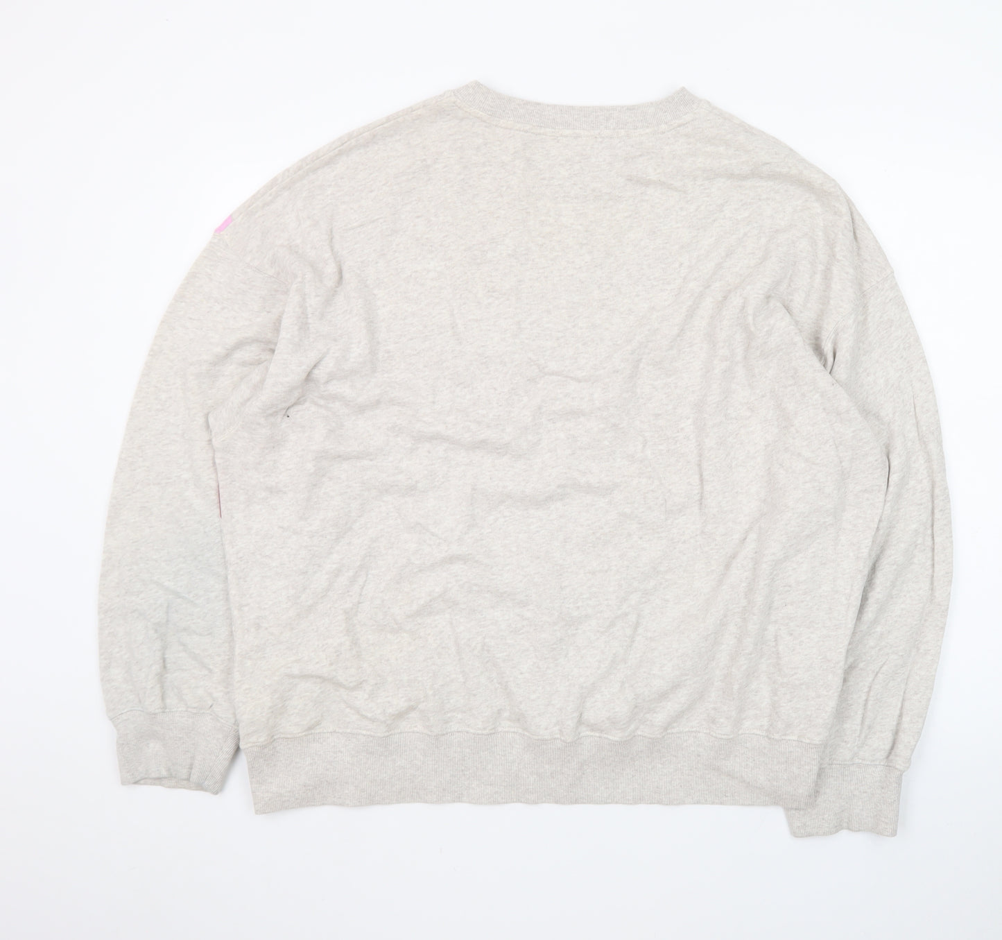Hush Women Beige Multicoloured Stripe Pullover Sweatshirt L