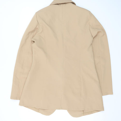 Boohoo Women Beige Regular Long Sleeve Blazer Jacket UK 10