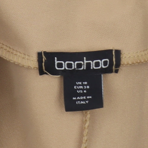 Boohoo Women Beige Regular Long Sleeve Blazer Jacket UK 10