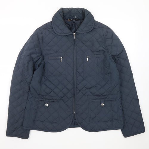 Kaleidoscope Women's Blue Quilted Mid-Length Jacket UK 14
