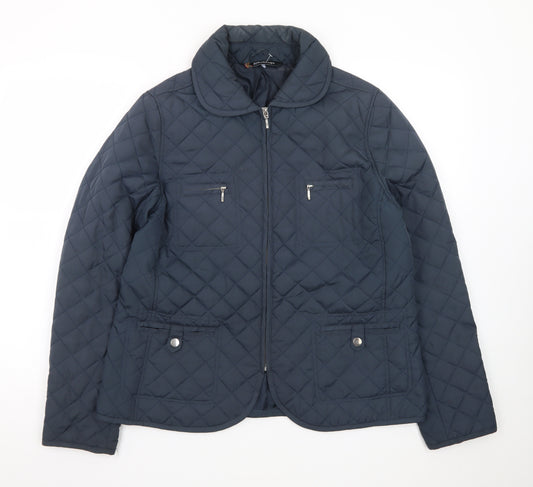 Kaleidoscope Women's Blue Quilted Mid-Length Jacket UK 14