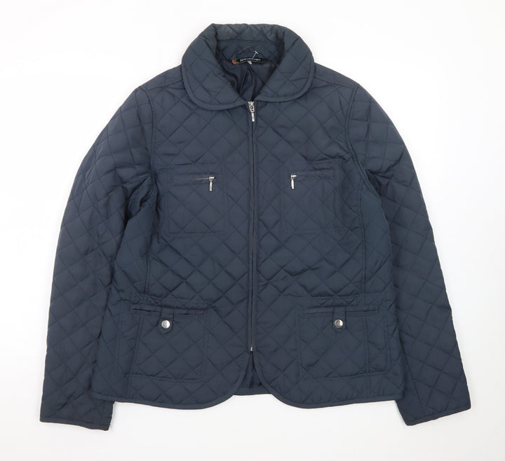 Kaleidoscope Women's Blue Quilted Mid-Length Jacket UK 14