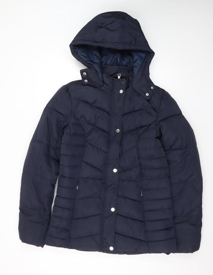 Dorothy Perkins Women’s Blue Tall Size 10 Quilted Hooded Puffer Jacket