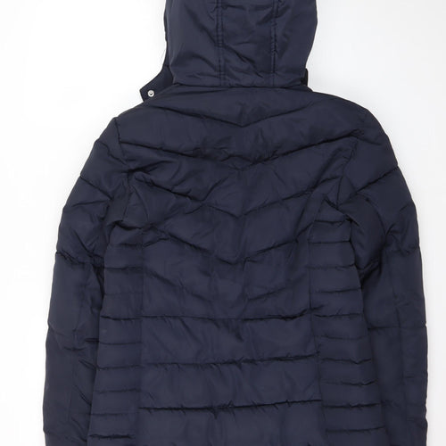 Dorothy Perkins Women’s Blue Tall Size 10 Quilted Hooded Puffer Jacket