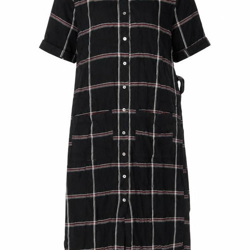 Whistles Women's Black Check Shirt Dress Size 8 Short Sleeve
