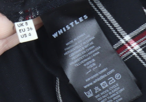 Whistles Women's Black Check Shirt Dress Size 8 Short Sleeve