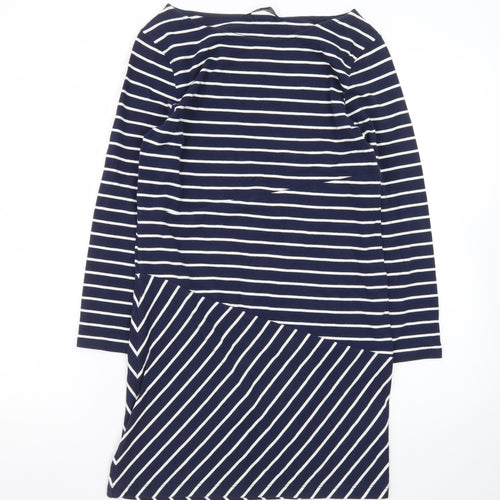 French Connection Women Blue Striped Shift Dress Size 10