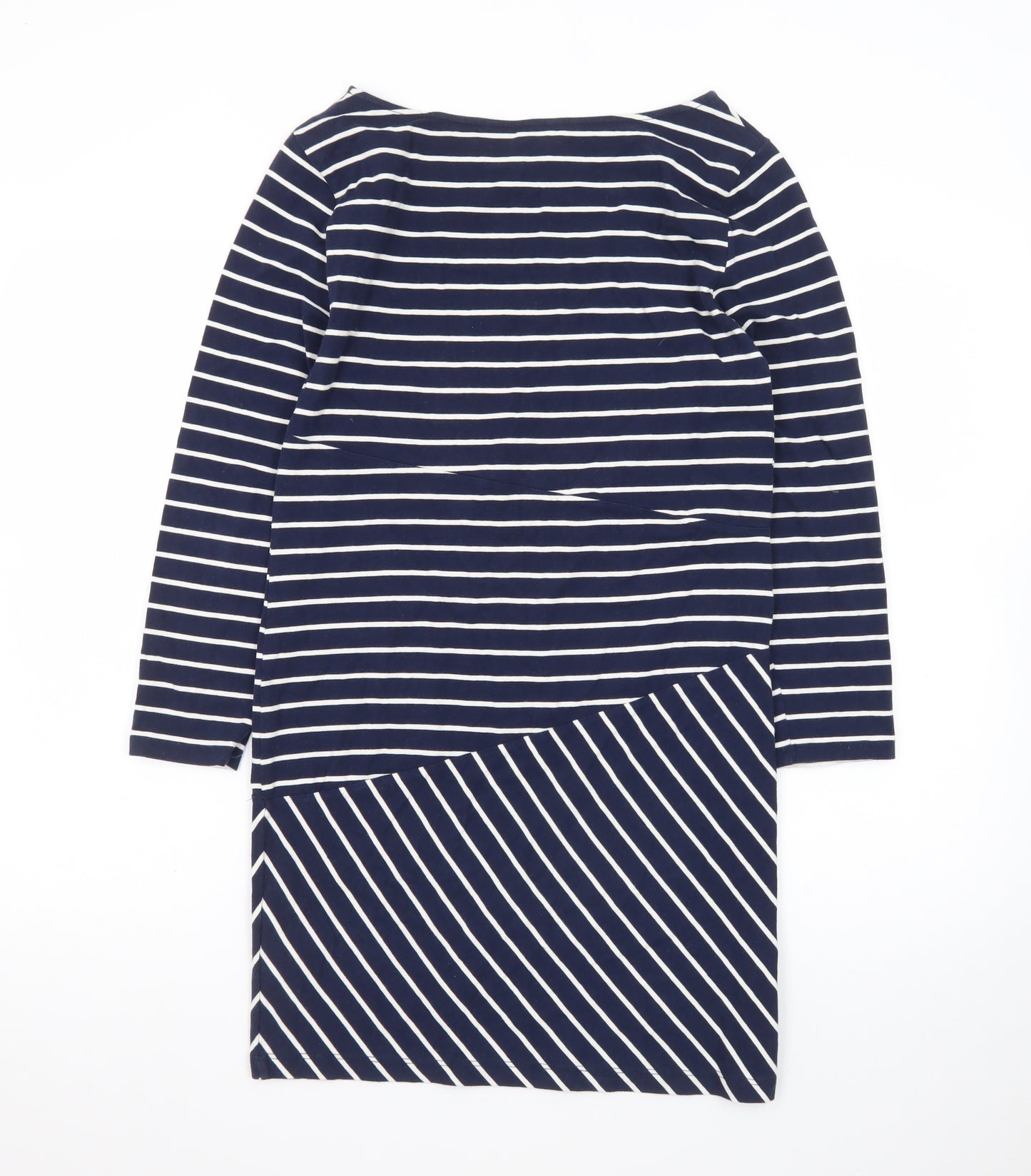 French Connection Women Blue Striped Shift Dress Size 10