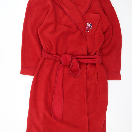 Disney Red Fleece Winnie The Pooh Women's S Robe Belted Kimono Style