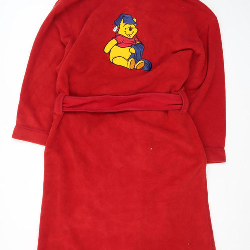 Disney Red Fleece Winnie The Pooh Women's S Robe Belted Kimono Style
