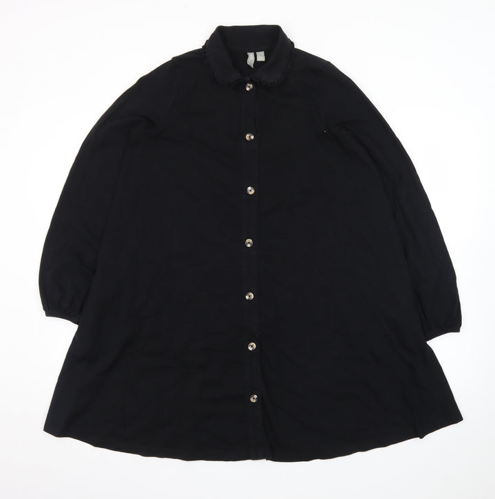 ASOS Women’s Black Long Sleeve Collared Shirt Dress Size 8