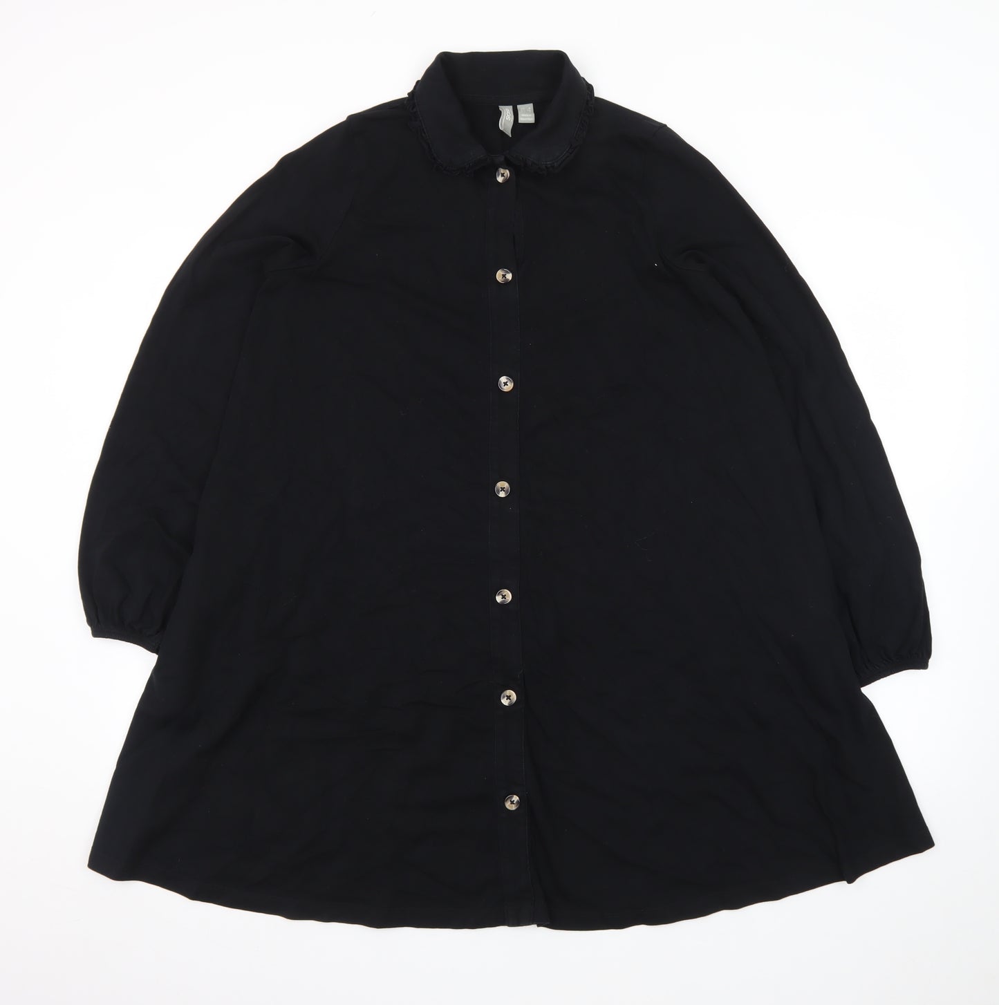 ASOS Women’s Black Long Sleeve Collared Shirt Dress Size 8