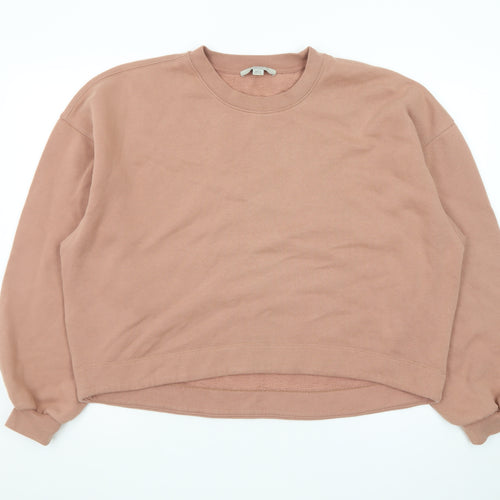 AllSaints Women’s Pink Pullover Sweatshirt Medium Cotton Blend