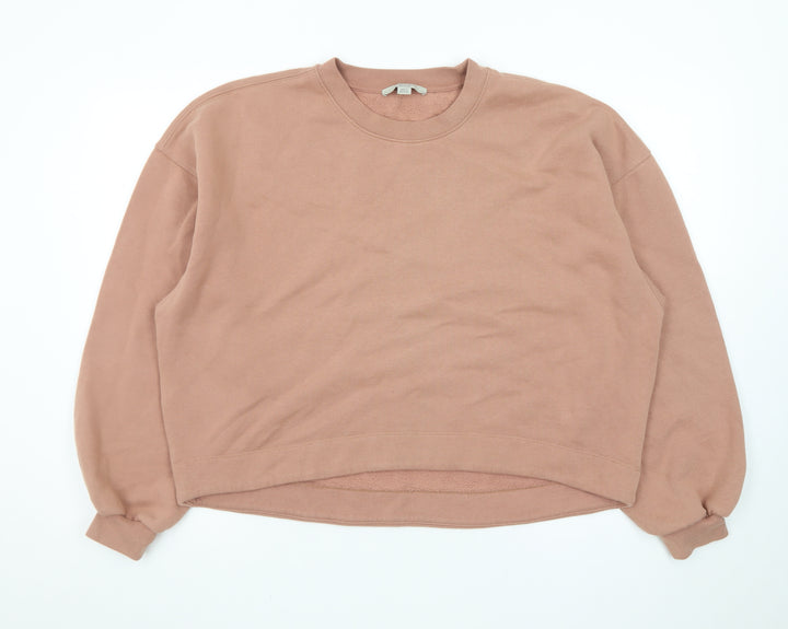 AllSaints Women’s Pink Pullover Sweatshirt Medium Cotton Blend