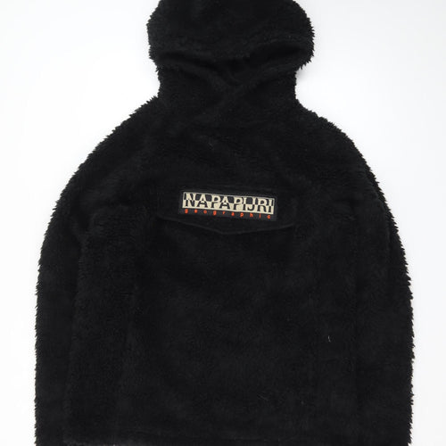 Napapijri Men's Black Fleece Pullover Hoodie Small