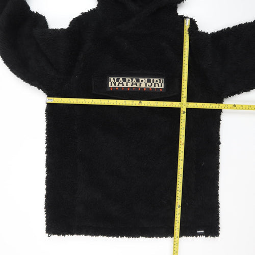 Napapijri Men's Black Fleece Pullover Hoodie Small