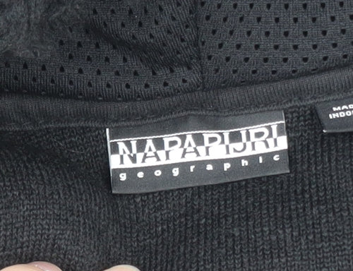 Napapijri Men's Black Fleece Pullover Hoodie Small