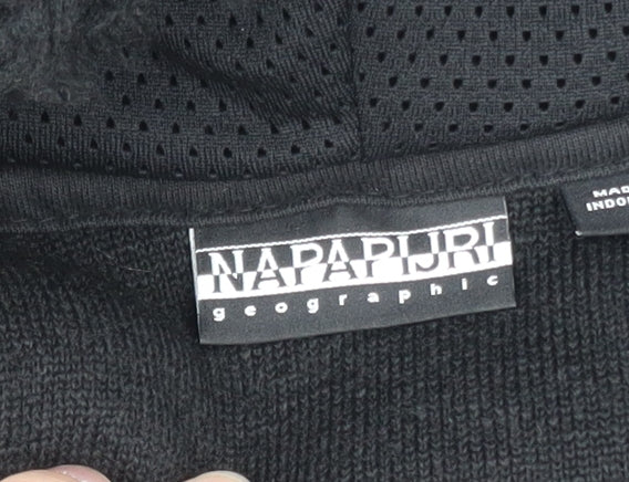 Napapijri Men's Black Fleece Pullover Hoodie Small