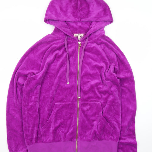 Juicy Couture Women's Purple Velour Full Zip Hoodie Size L