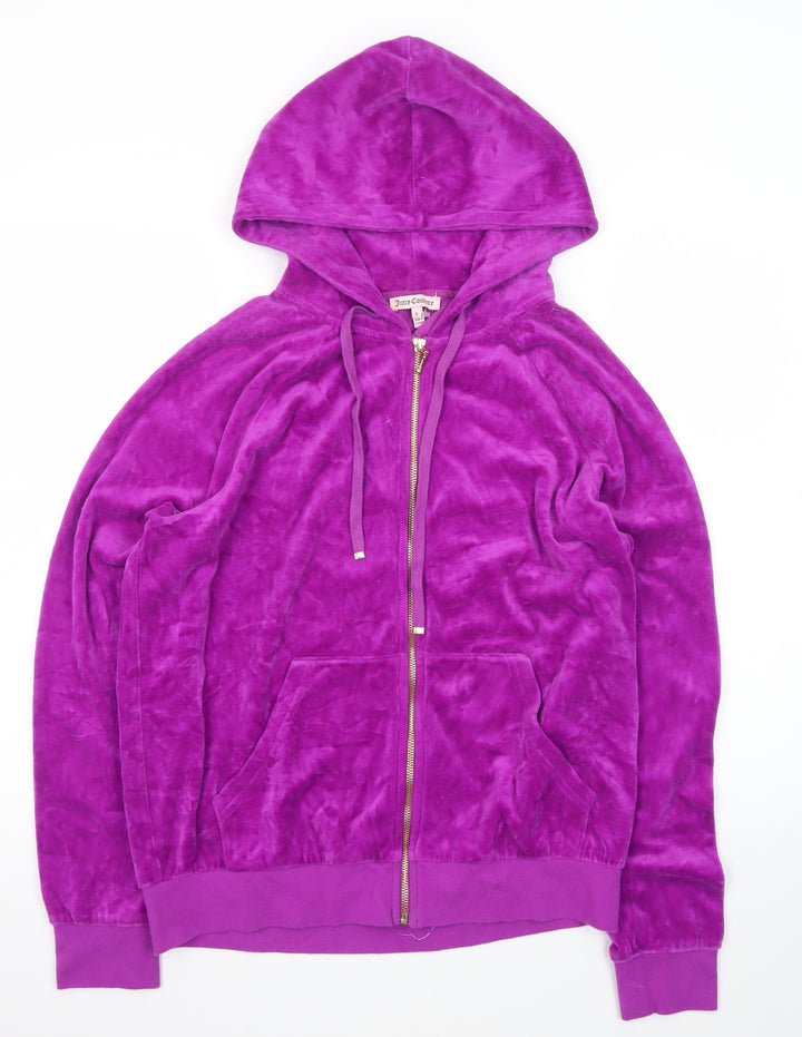 Juicy Couture Women's Purple Velour Full Zip Hoodie Size L