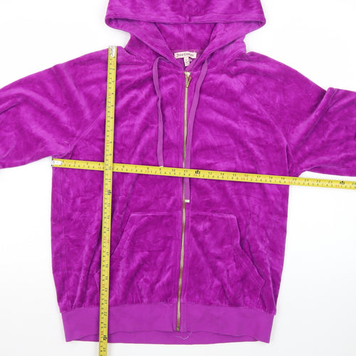 Juicy Couture Women's Purple Velour Full Zip Hoodie Size L