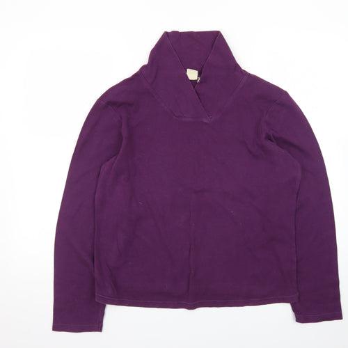 Cotton Traders Women's Purple Long Sleeve Roll Neck Top Size 14