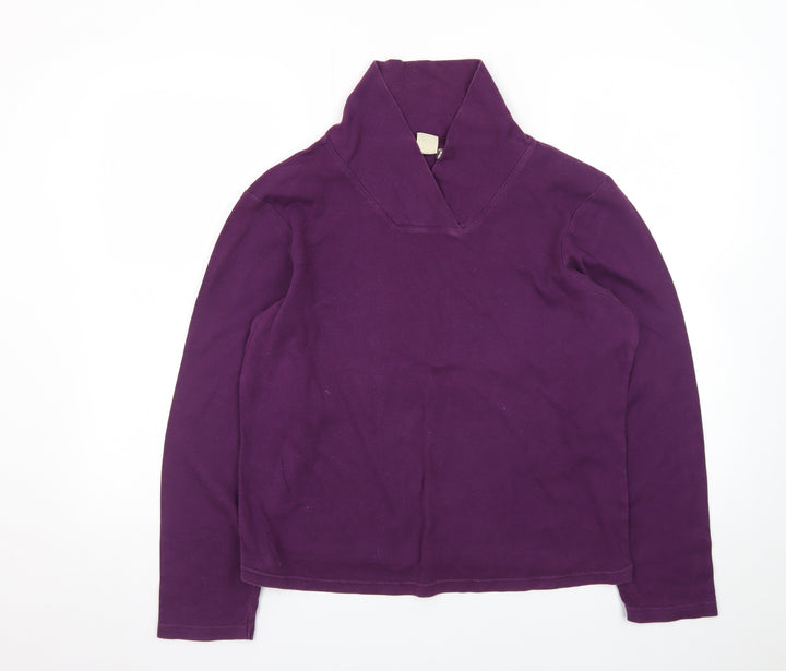 Cotton Traders Women's Purple Long Sleeve Roll Neck Top Size 14