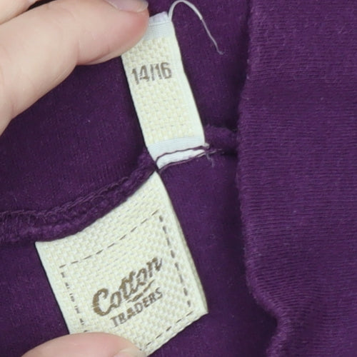 Cotton Traders Women's Purple Long Sleeve Roll Neck Top Size 14