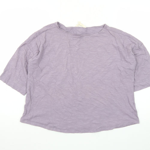 Seasalt Cornwall Women's Purple Organic Cotton 3/4 Sleeve T-Shirt UK 12