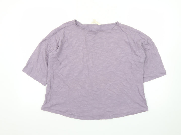 Seasalt Cornwall Women's Purple Organic Cotton 3/4 Sleeve T-Shirt UK 12