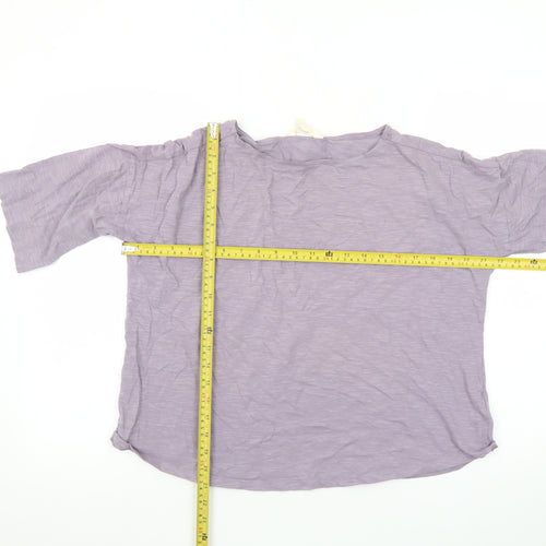 Seasalt Cornwall Women's Purple Organic Cotton 3/4 Sleeve T-Shirt UK 12