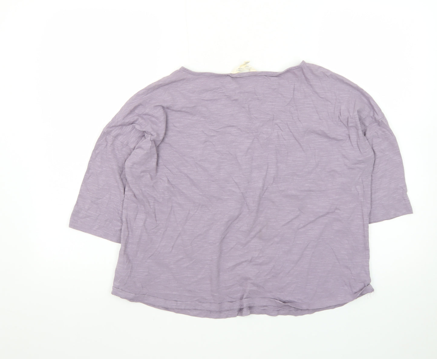 Seasalt Cornwall Women's Purple Organic Cotton 3/4 Sleeve T-Shirt UK 12