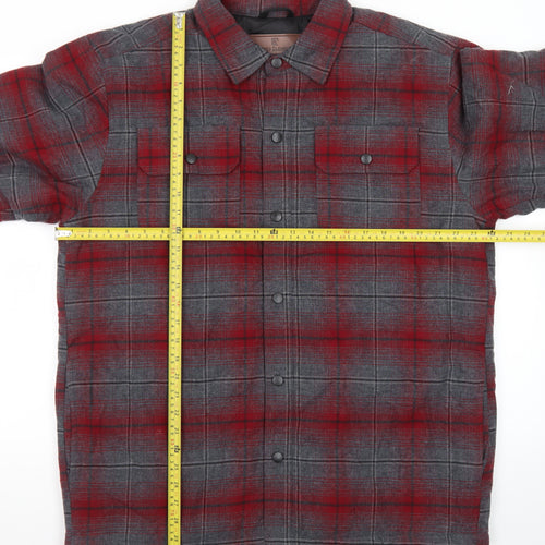 Rugged Elements Mens Red Check Flannel Puffer Jacket L