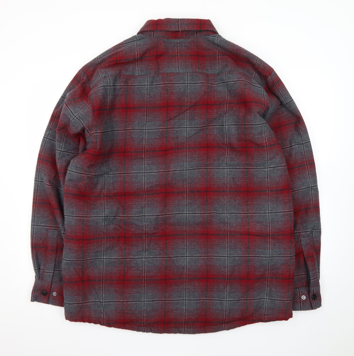 Rugged Elements Mens Red Check Flannel Puffer Jacket L
