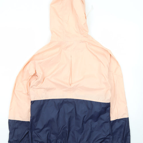 Columbia Women's Pink and Navy Lightweight Hooded Windbreaker Jacket Size S
