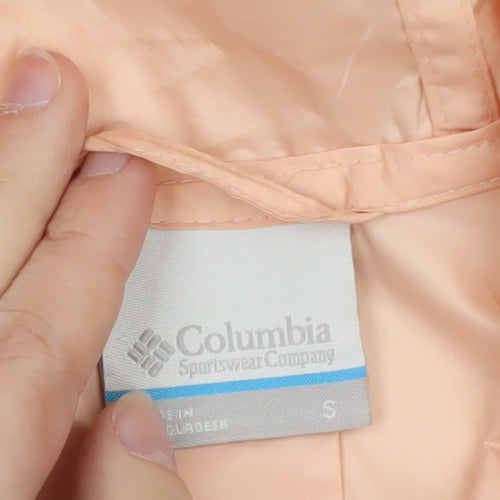 Columbia Women's Pink and Navy Lightweight Hooded Windbreaker Jacket Size S