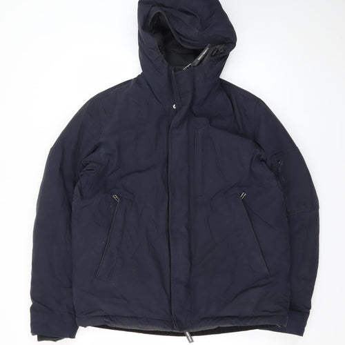Norse Projects Men's Blue Hooded Down Puffer Jacket Size M