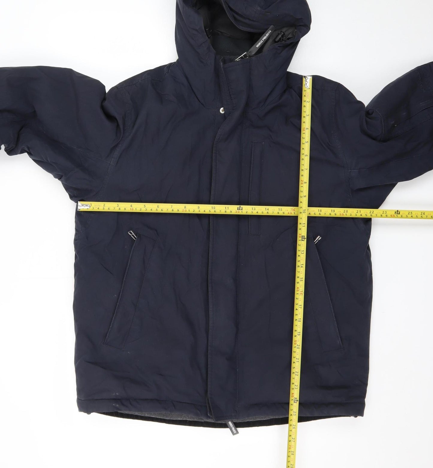 Norse Projects Men's Blue Hooded Down Puffer Jacket Size M