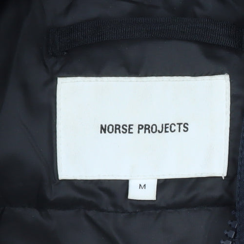Norse Projects Men's Blue Hooded Down Puffer Jacket Size M