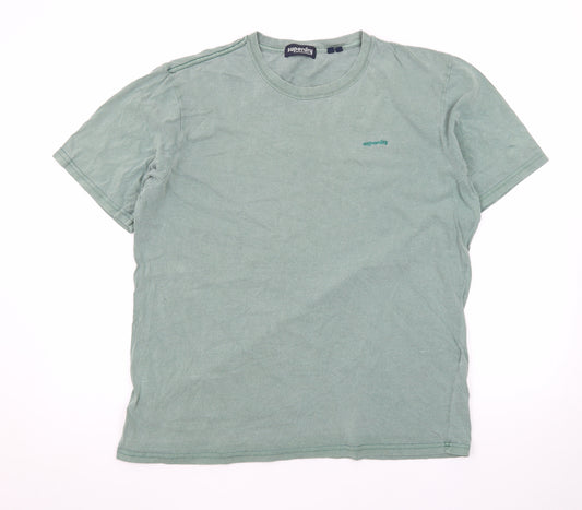 Superdry Men’s Green Crew Neck Cotton T-Shirt L Casual Classic Style