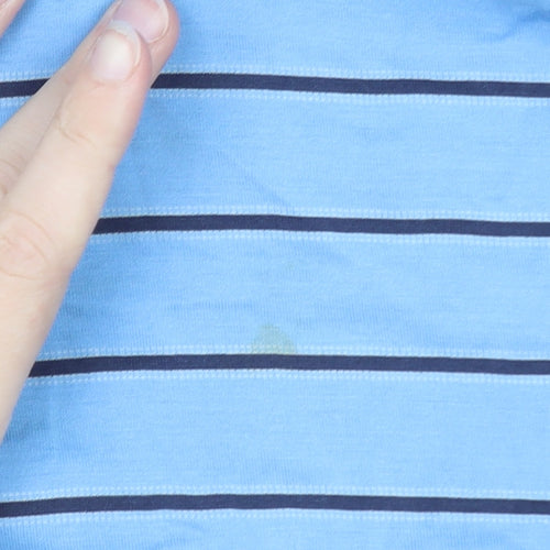 Marks and Spencer Blue Harbour Men's Blue Striped Polo Shirt Size M