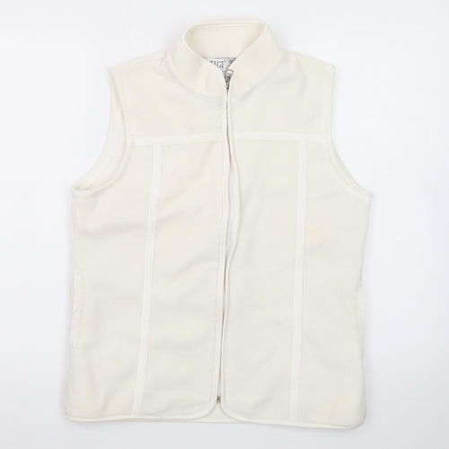 TIGI WEAR Women's Ivory Fleece Zip Waistcoat Size 10