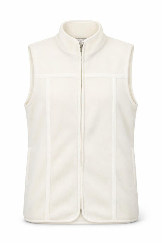 Front view of TIGI Women's Ivory Fleece Zip Waistcoat, size 10