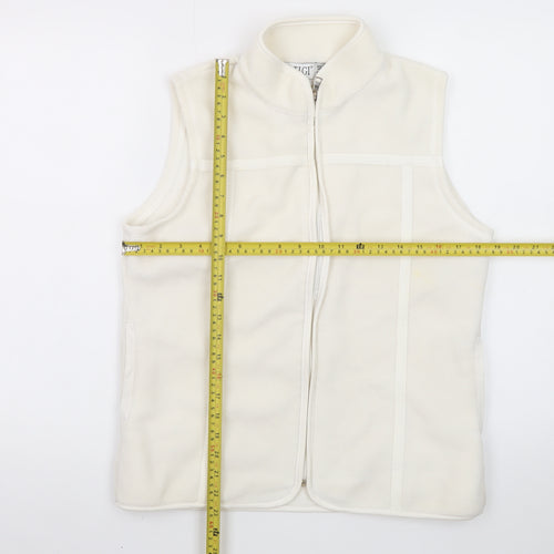 TIGI WEAR Women's Ivory Fleece Zip Waistcoat Size 10