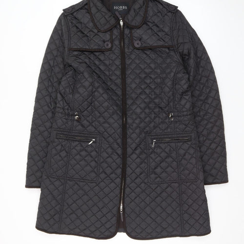 Hobbs Women’s Black Quilted Mid-Length Coat Size 14