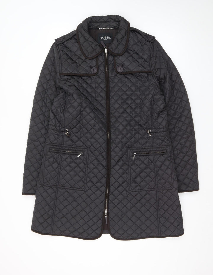 Hobbs Women’s Black Quilted Mid-Length Coat Size 14