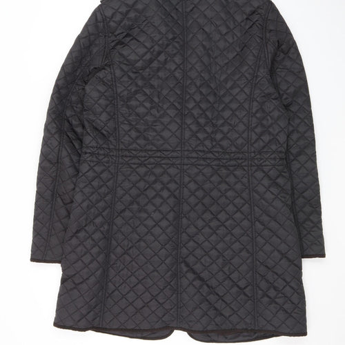 Hobbs Women’s Black Quilted Mid-Length Coat Size 14