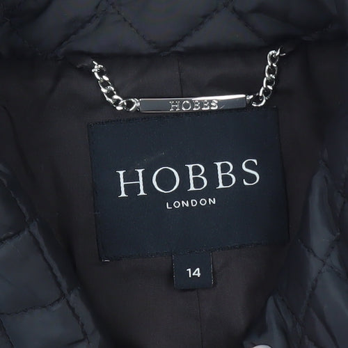 Hobbs Women’s Black Quilted Mid-Length Coat Size 14
