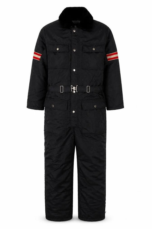 Fieldmaster Men Black Medium Insulated Snow Pants All-in-One Suit
