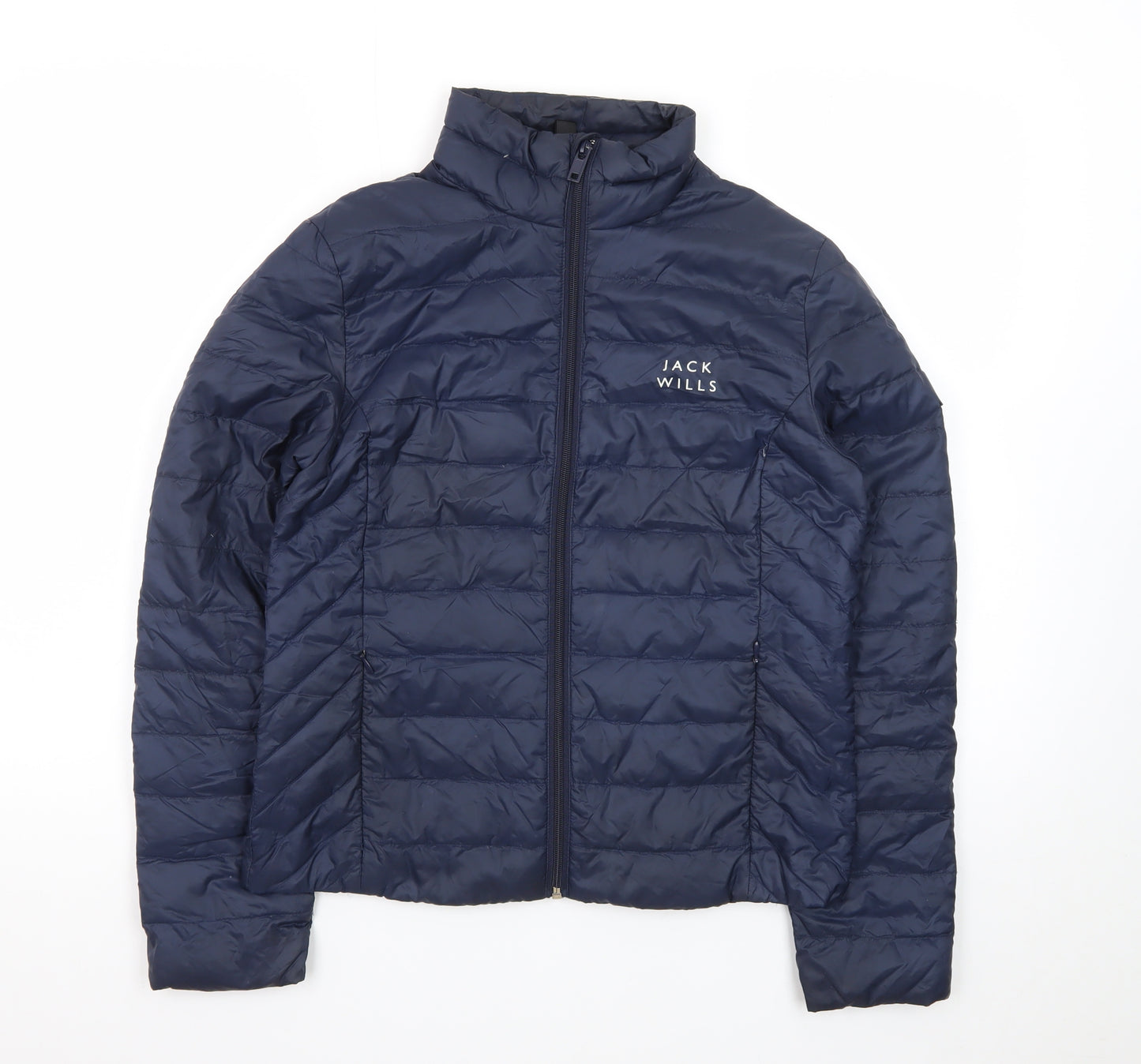 Jack Wills Women's Blue Quilted Puffer Jacket Size 10